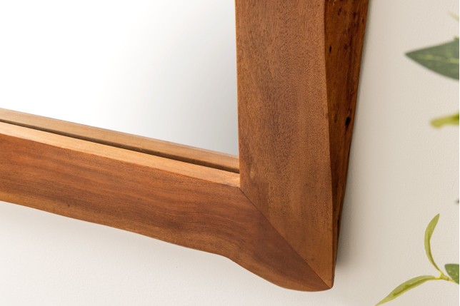 Miroir mural MAMMUT 160cm bois d'acacia brun bord brut