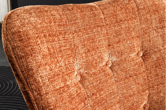 Fauteuil SCANDINAVIA chenille brun rouille, pieds noirs
