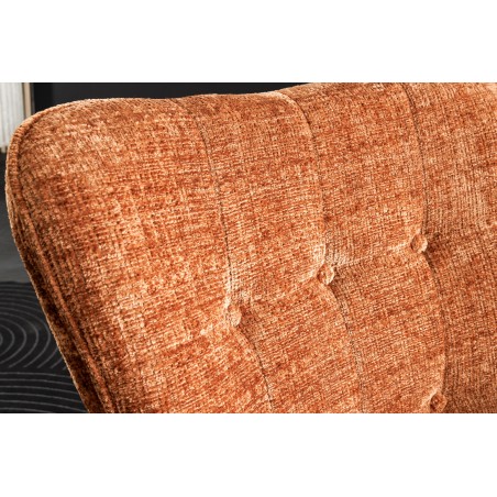 Fauteuil SCANDINAVIA chenille brun rouille, pieds noirs