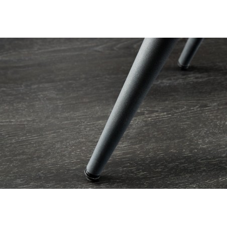 Tabouret SCANDINAVIA chenille vert et pieds métal noir