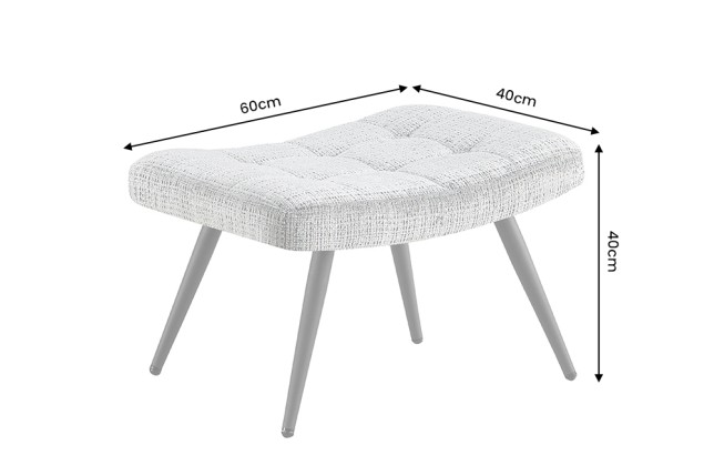 Tabouret SCANDINAVIA chenille vert et pieds métal noir