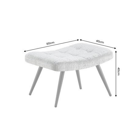 Tabouret SCANDINAVIA chenille vert et pieds métal noir