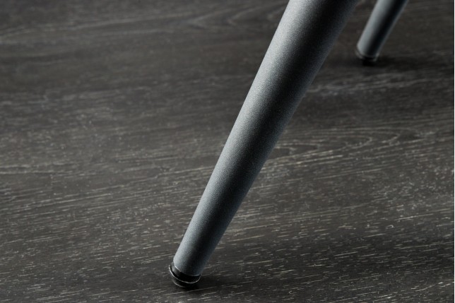 Tabouret SCANDINAVIA chenille brun rouille pieds métal noir