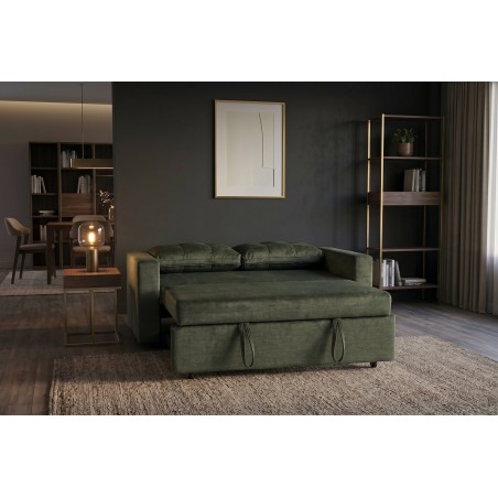 Canapé-lit SMART 140cm 2 places velours vert