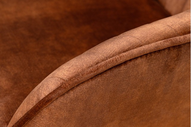 Chaise TURIN velours brun rouille avec accoudoirs