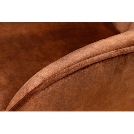 Chaise TURIN velours brun rouille avec accoudoirs
