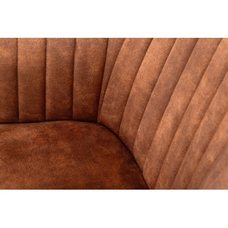 Chaise TURIN velours brun rouille avec accoudoirs