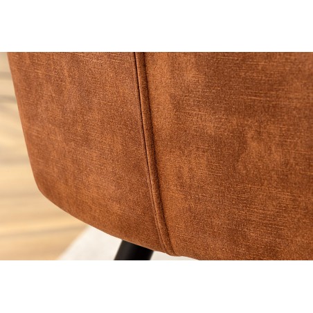 Chaise TURIN velours brun rouille avec accoudoirs