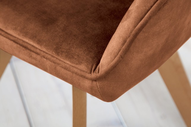Fauteuil pivotant LIVORNO velours brun 180°