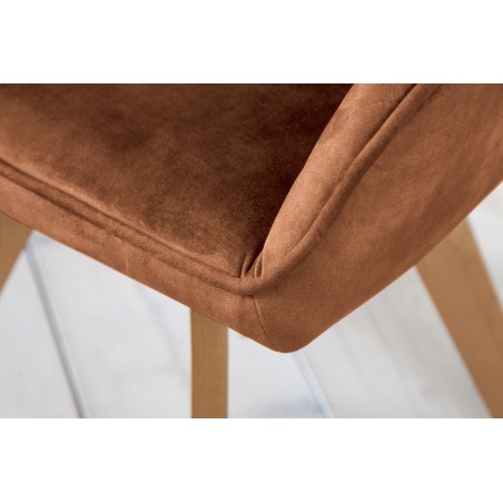 Fauteuil pivotant LIVORNO velours brun 180°