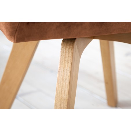 Fauteuil pivotant LIVORNO velours brun 180°