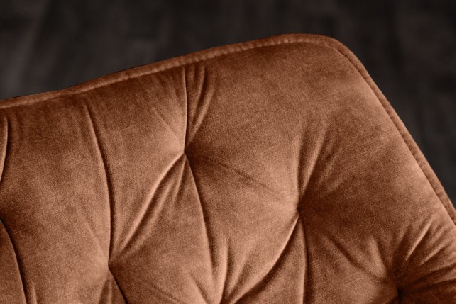 Fauteuil pivotant velours brun rouille - THE DUTCH COMFORT