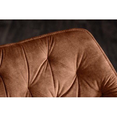 Fauteuil pivotant velours brun rouille - THE DUTCH COMFORT