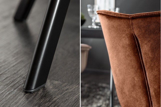 Fauteuil pivotant velours brun rouille - THE DUTCH COMFORT
