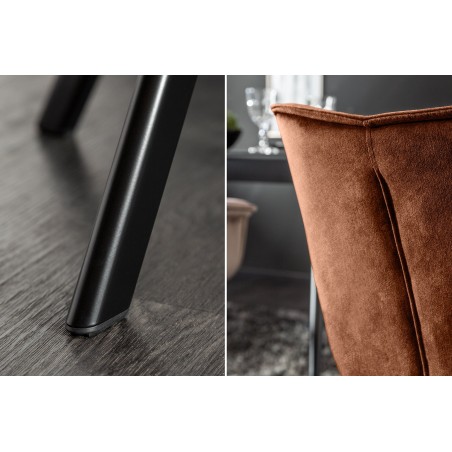 Fauteuil pivotant velours brun rouille - THE DUTCH COMFORT