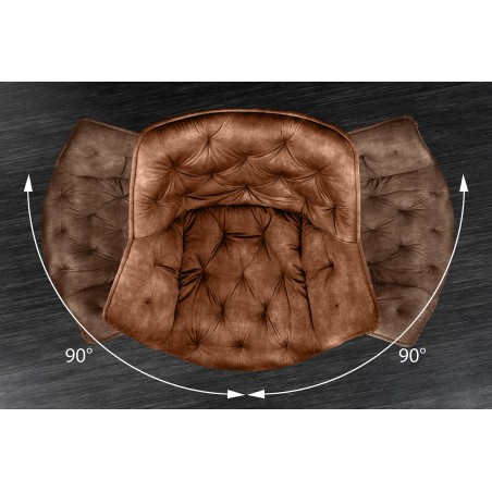 Fauteuil pivotant velours brun rouille - THE DUTCH COMFORT