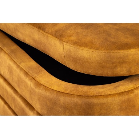 Banc coffre VOQUE velours jaune moutarde 115cm - Rangement