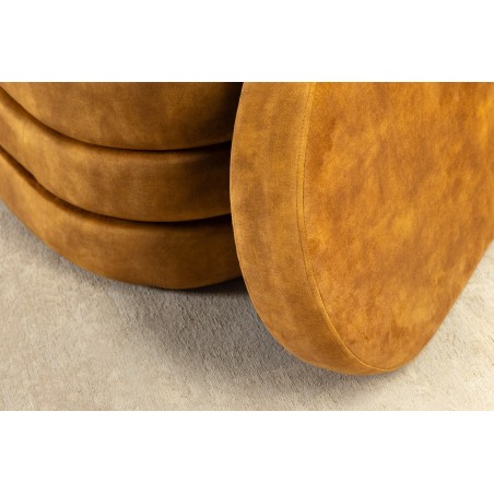 Banc coffre VOQUE velours jaune moutarde 115cm - Rangement