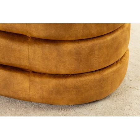 Banc coffre VOQUE velours jaune moutarde 115cm - Rangement