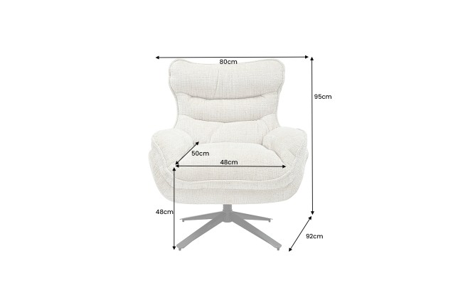 Fauteuil CLOUD pivotant 360° tissu beige champagne