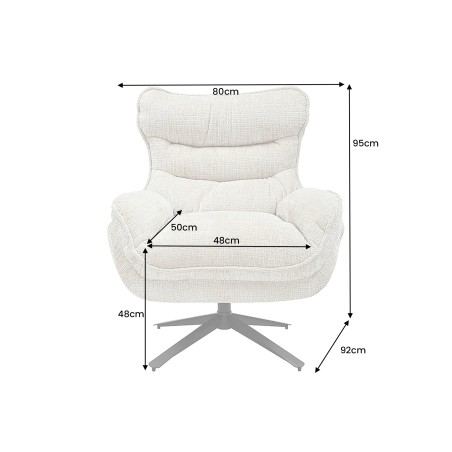 Fauteuil CLOUD pivotant 360° tissu beige champagne
