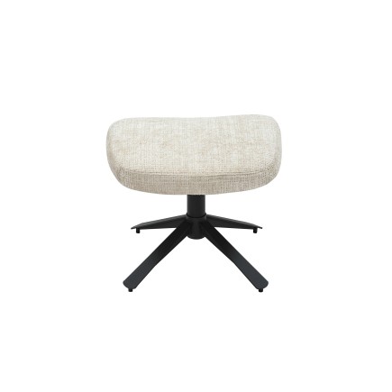 Tabouret CLOUD pivotant tissu beige champagne pied métal noir