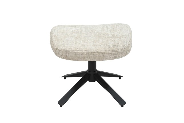 Tabouret CLOUD pivotant tissu beige champagne pied métal noir