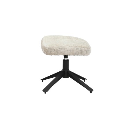 Tabouret CLOUD pivotant tissu beige champagne pied métal noir