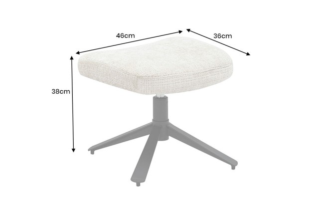 Tabouret CLOUD pivotant tissu beige champagne pied métal noir