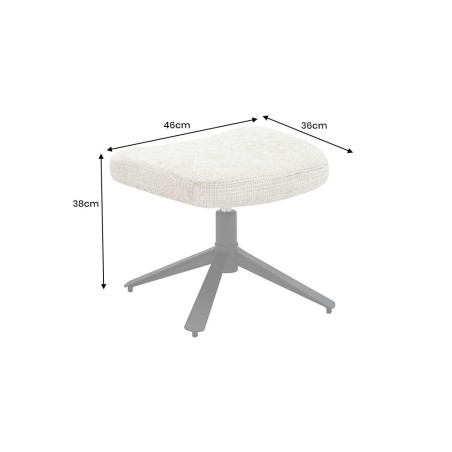 Tabouret CLOUD pivotant tissu beige champagne pied métal noir
