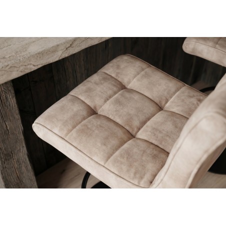 Tabouret de bar MODENA velours champagne beige pivotant 92-116cm