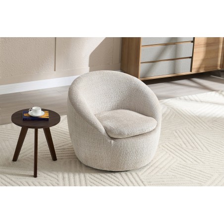 Fauteuil ALPINE pivotant 360° tissu texturé beige