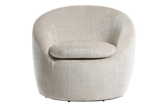 Fauteuil ALPINE pivotant 360° tissu texturé beige