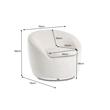 Fauteuil ALPINE pivotant 360° tissu texturé beige