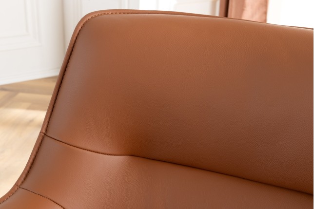 Fauteuil pivotant LE GRAND cuir cognac 180°