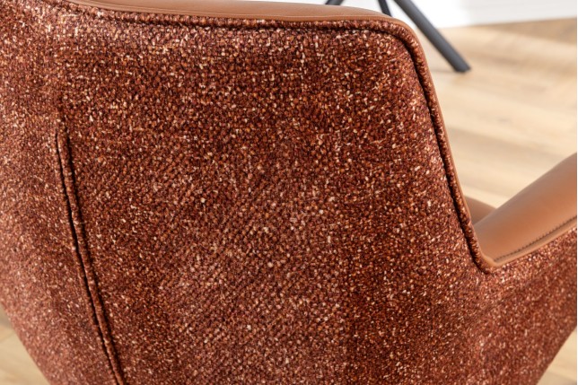 Fauteuil pivotant LE GRAND cuir cognac 180°