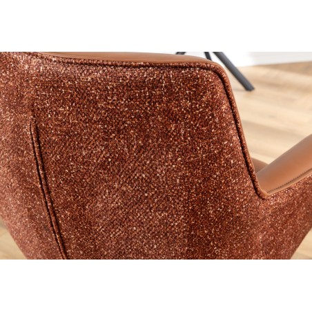 Fauteuil pivotant LE GRAND cuir cognac 180°
