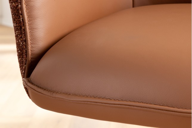 Fauteuil pivotant LE GRAND cuir cognac 180°