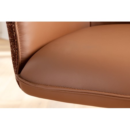 Fauteuil pivotant LE GRAND cuir cognac 180°