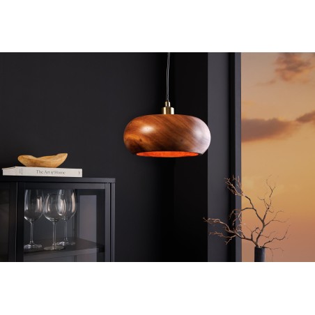 Suspension ALVA 25cm bois d'acacia et fer naturel