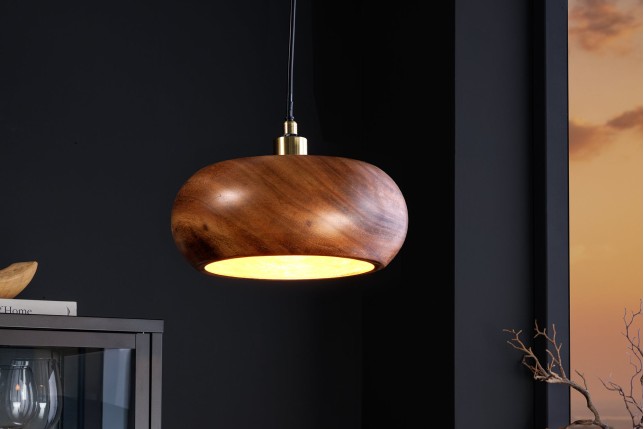 Suspension ALVA 25cm bois d'acacia et fer naturel