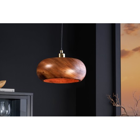 Suspension ALVA 25cm bois d'acacia et fer naturel