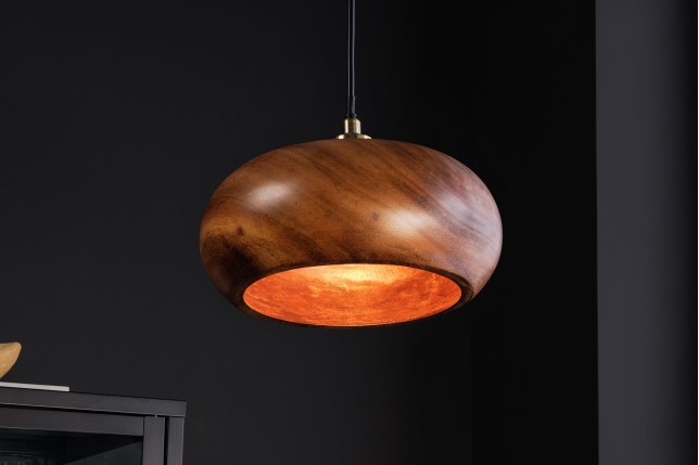 Suspension ALVA 25cm bois d'acacia et fer naturel