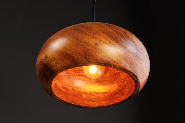 Suspension ALVA 25cm bois d'acacia et fer naturel