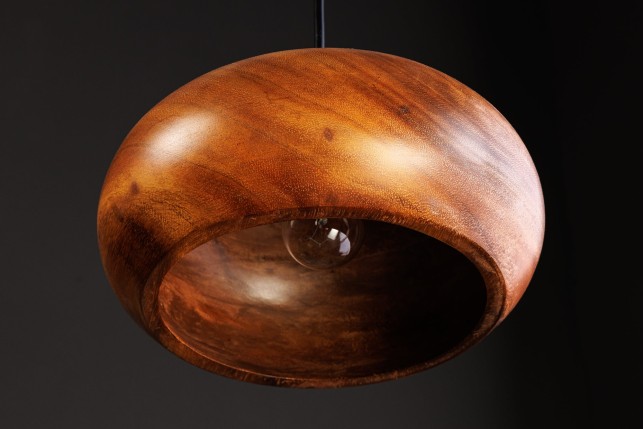 Suspension ALVA 25cm bois d'acacia et fer naturel