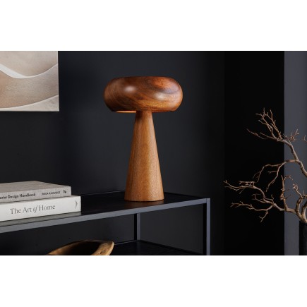Lampe de table ALVA 40cm fer et acacia naturel
