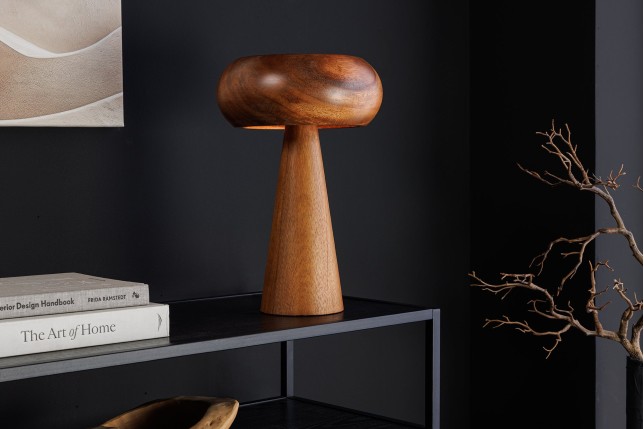 Lampe de table ALVA 40cm fer et acacia naturel