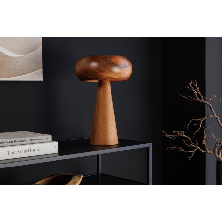 Lampe de table ALVA 40cm fer et acacia naturel