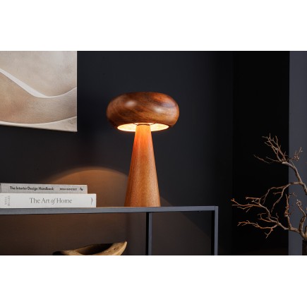 Lampe de table ALVA 40cm fer et acacia naturel 2