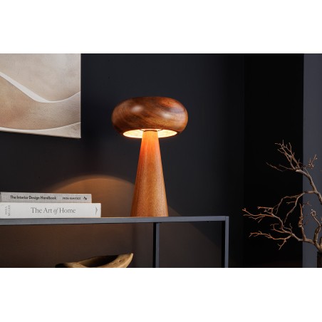 Lampe de table ALVA 40cm fer et acacia naturel